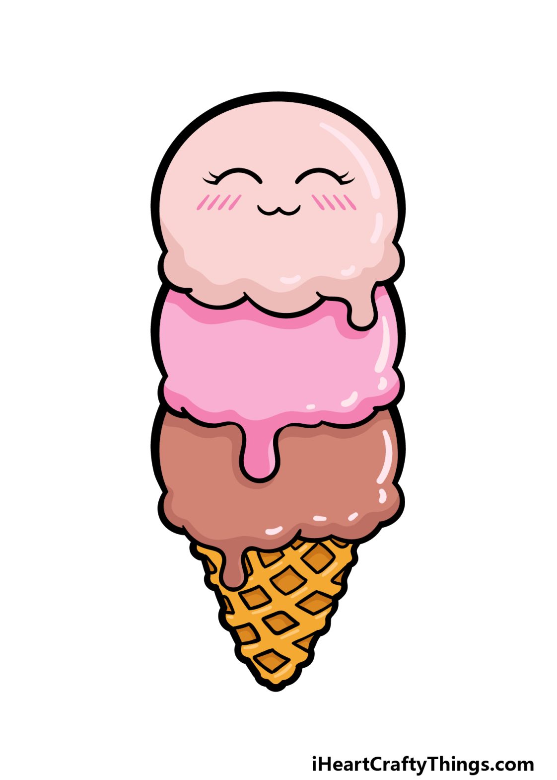 Cartoon Ice Cream Drawing How To Draw A Cartoon Ice Cream Step By Step