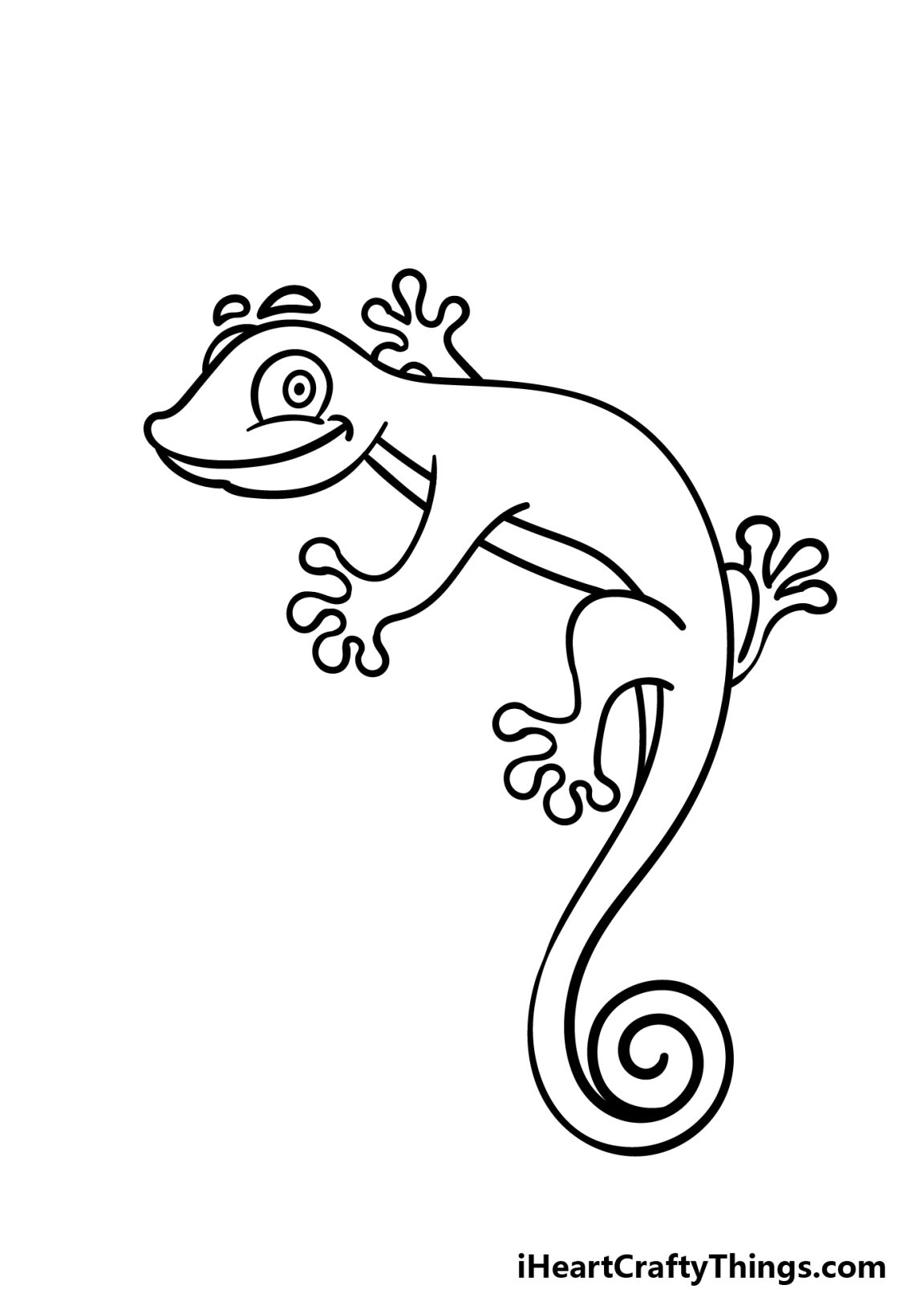 Cartoon Lizard Drawing - How To Draw A Cartoon Lizard Step By Step