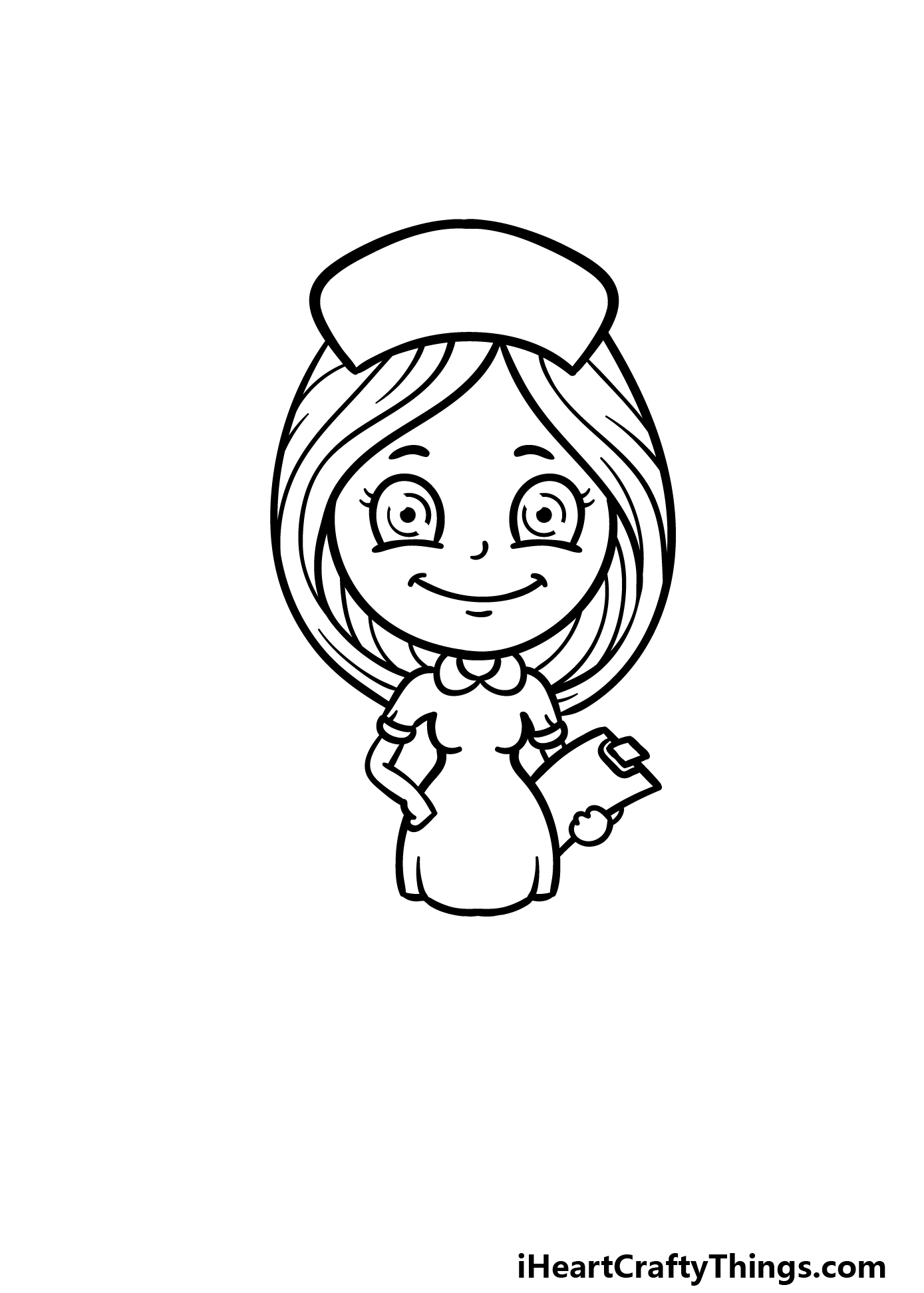 how to draw a cartoon nurse step 5