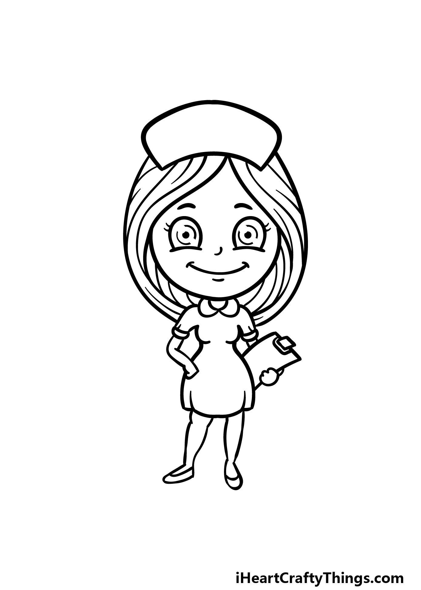 how to draw a cartoon nurse step 6