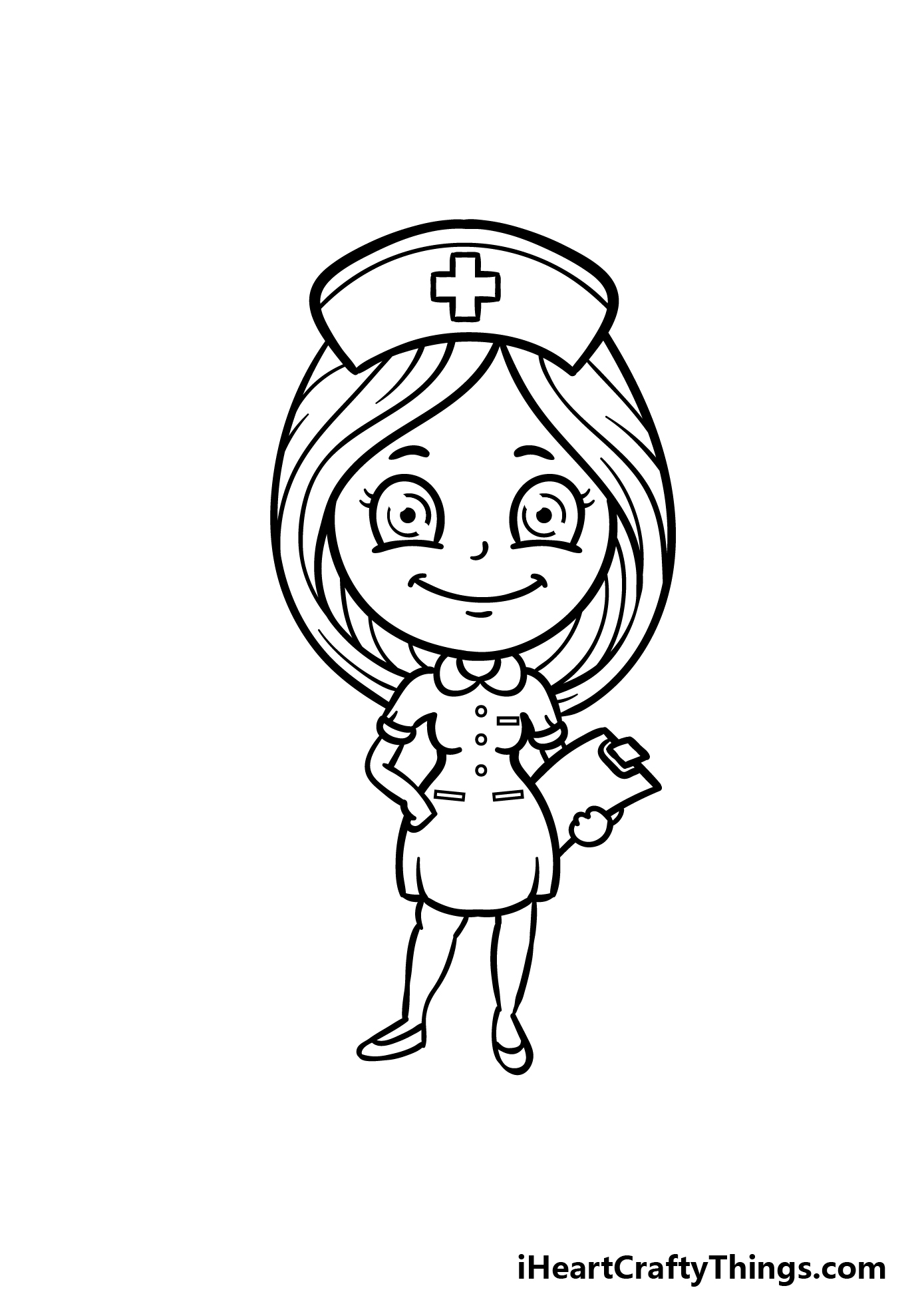 how to draw a cartoon nurse step 7