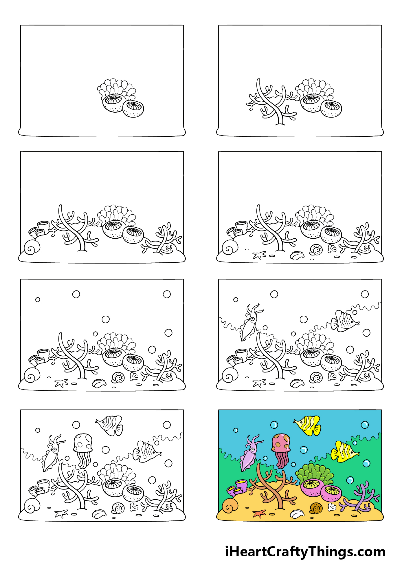 How to Draw A Cartoon Ocean in 8 steps