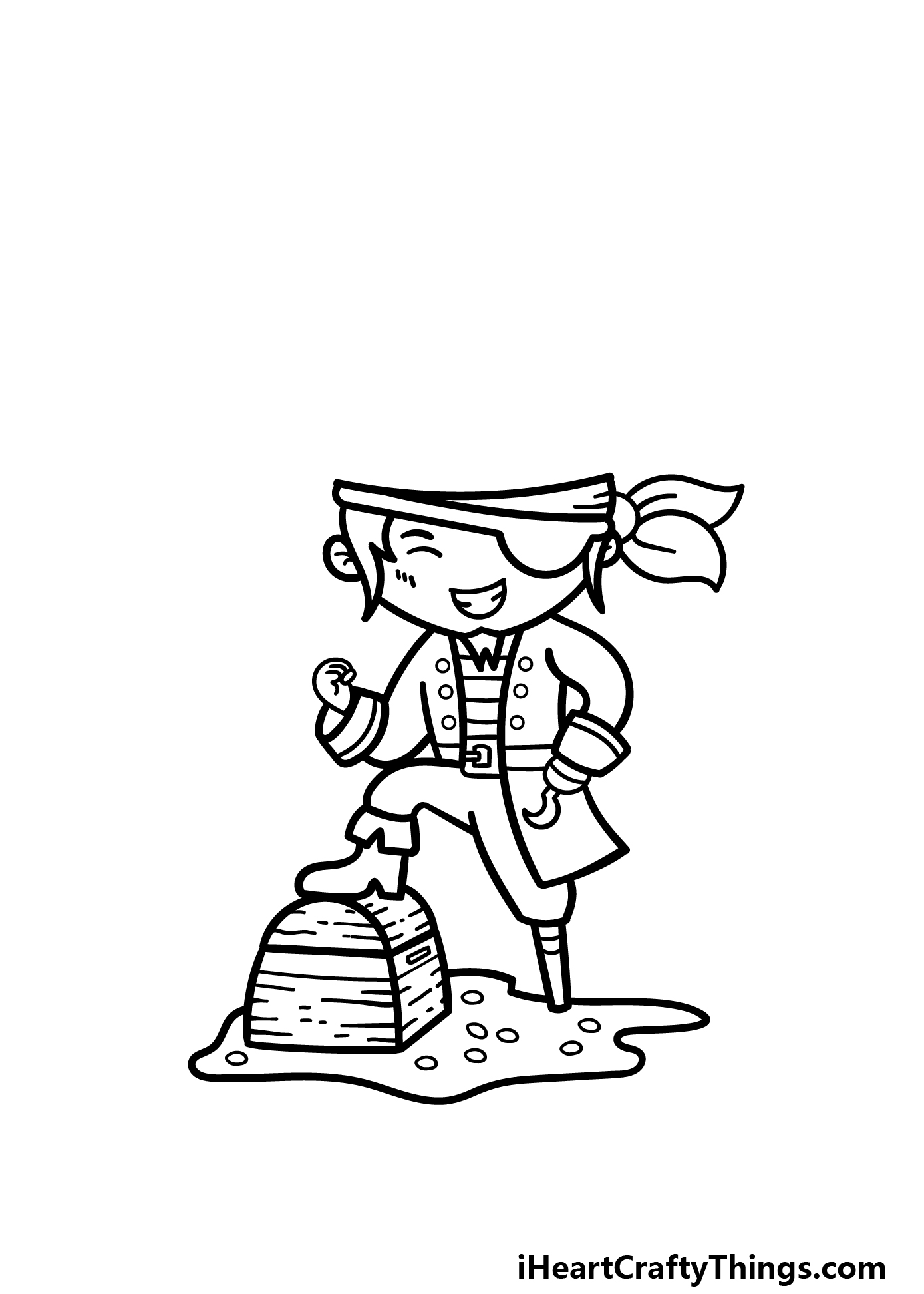 how to draw a cartoon pirate step 7