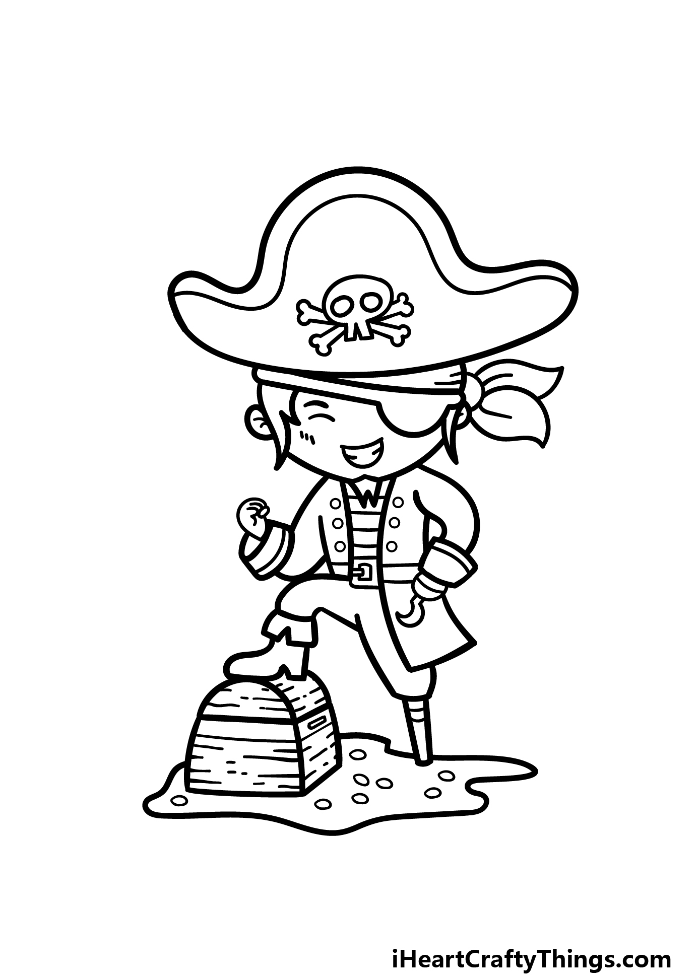 how to draw a cartoon pirate step 8