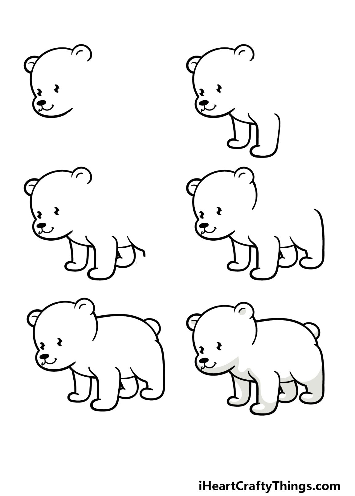 Cartoon Polar Bear Drawing How To Draw A Cartoon Polar Bear Step By Step