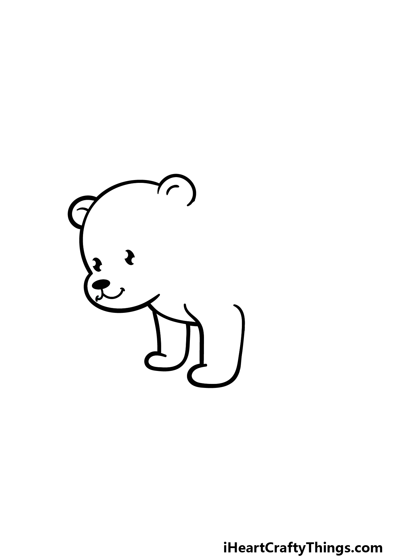how to draw a cartoon Polar Bear step 2
