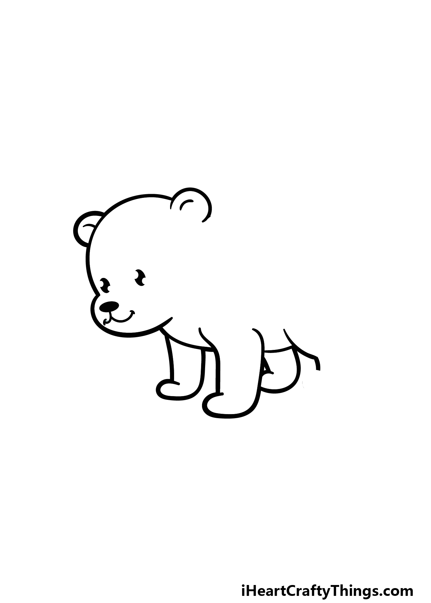 how to draw a cartoon Polar Bear step 3