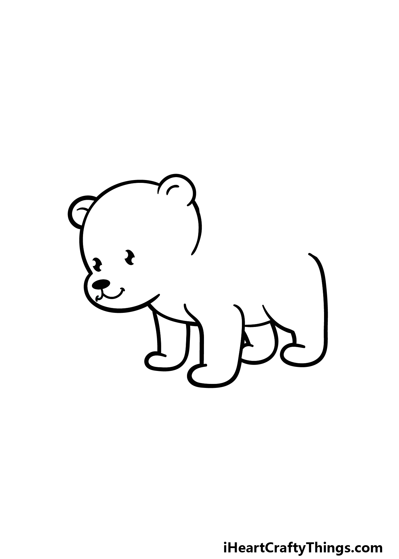 Cartoon Polar Bear Drawing - How To Draw A Cartoon Polar Bear Step By Step
