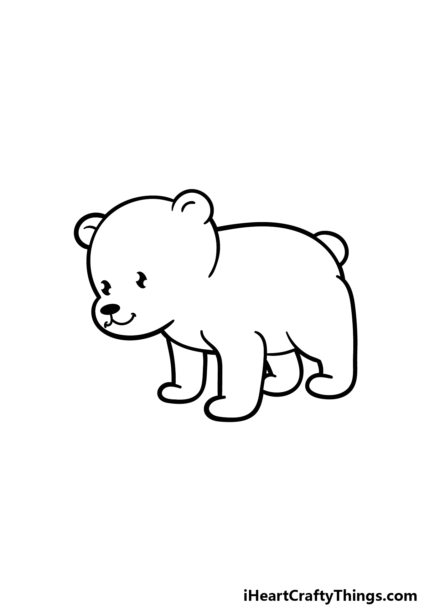 Cartoon Polar Bear Drawing - How To Draw A Cartoon Polar Bear Step By Step