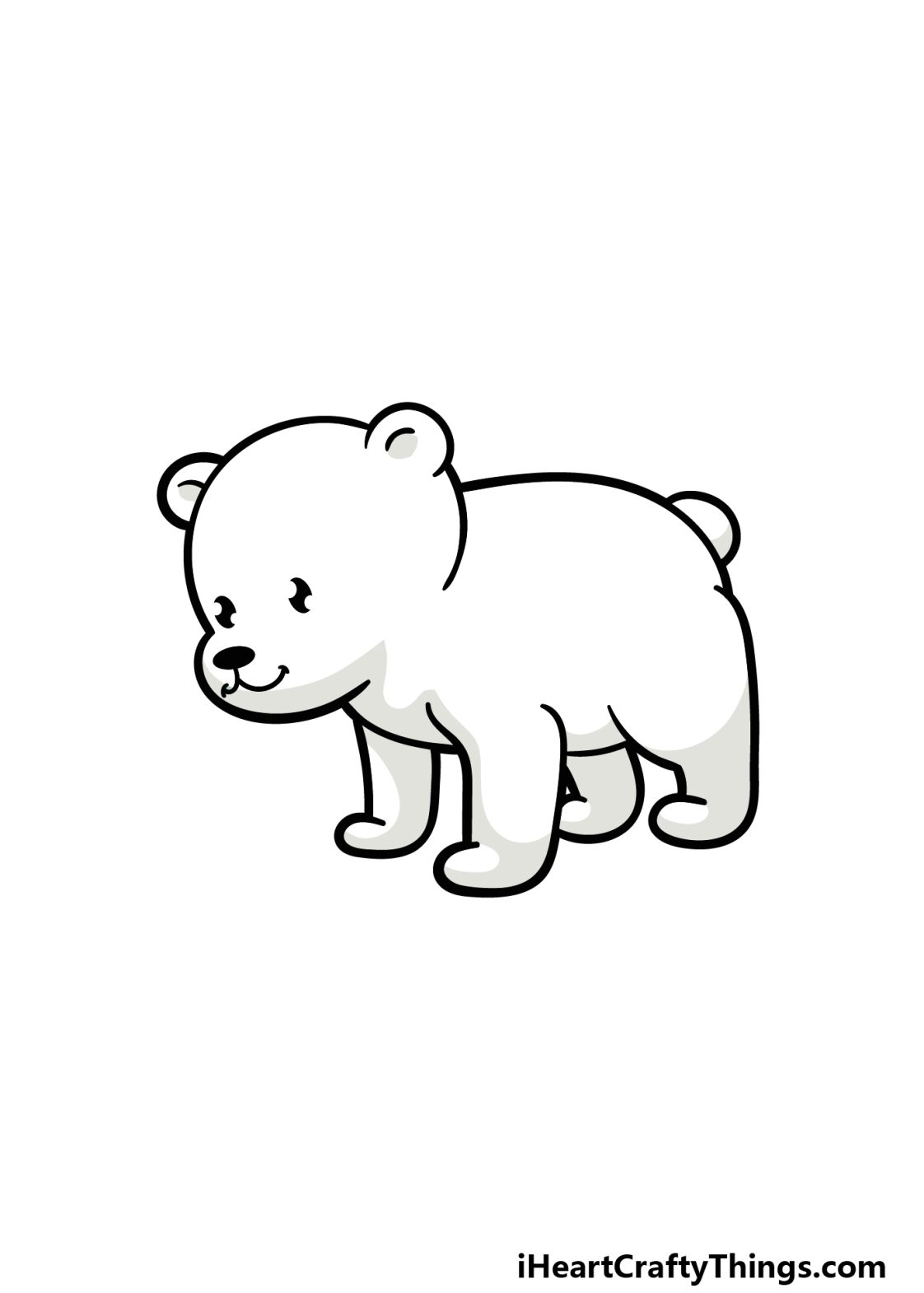 Cartoon Polar Bear Drawing - How To Draw A Cartoon Polar Bear Step By Step