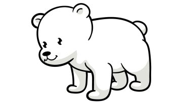 how to draw a cartoon Polar Bear step 6