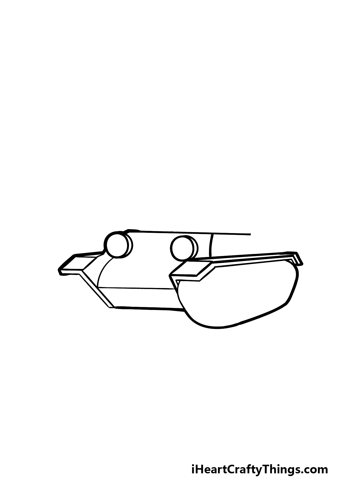 how to draw a cartoon tank step 1