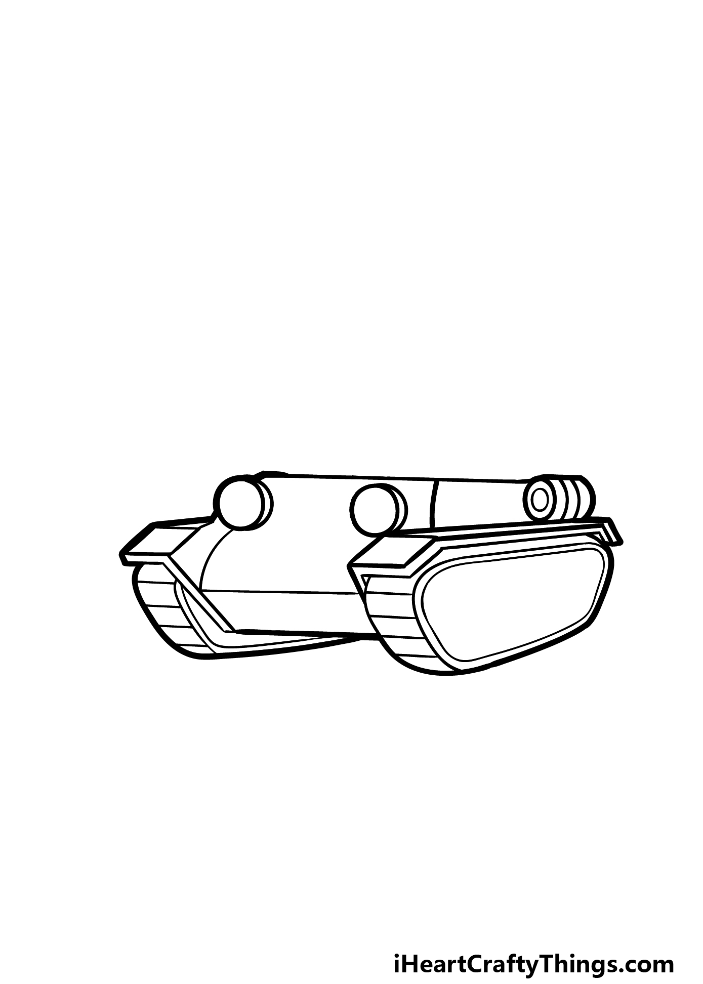 how to draw a cartoon tank step 3