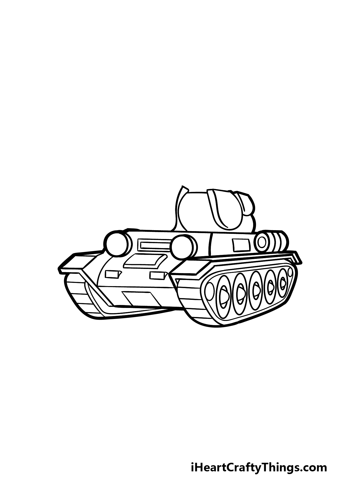 how to draw a cartoon tank step 5