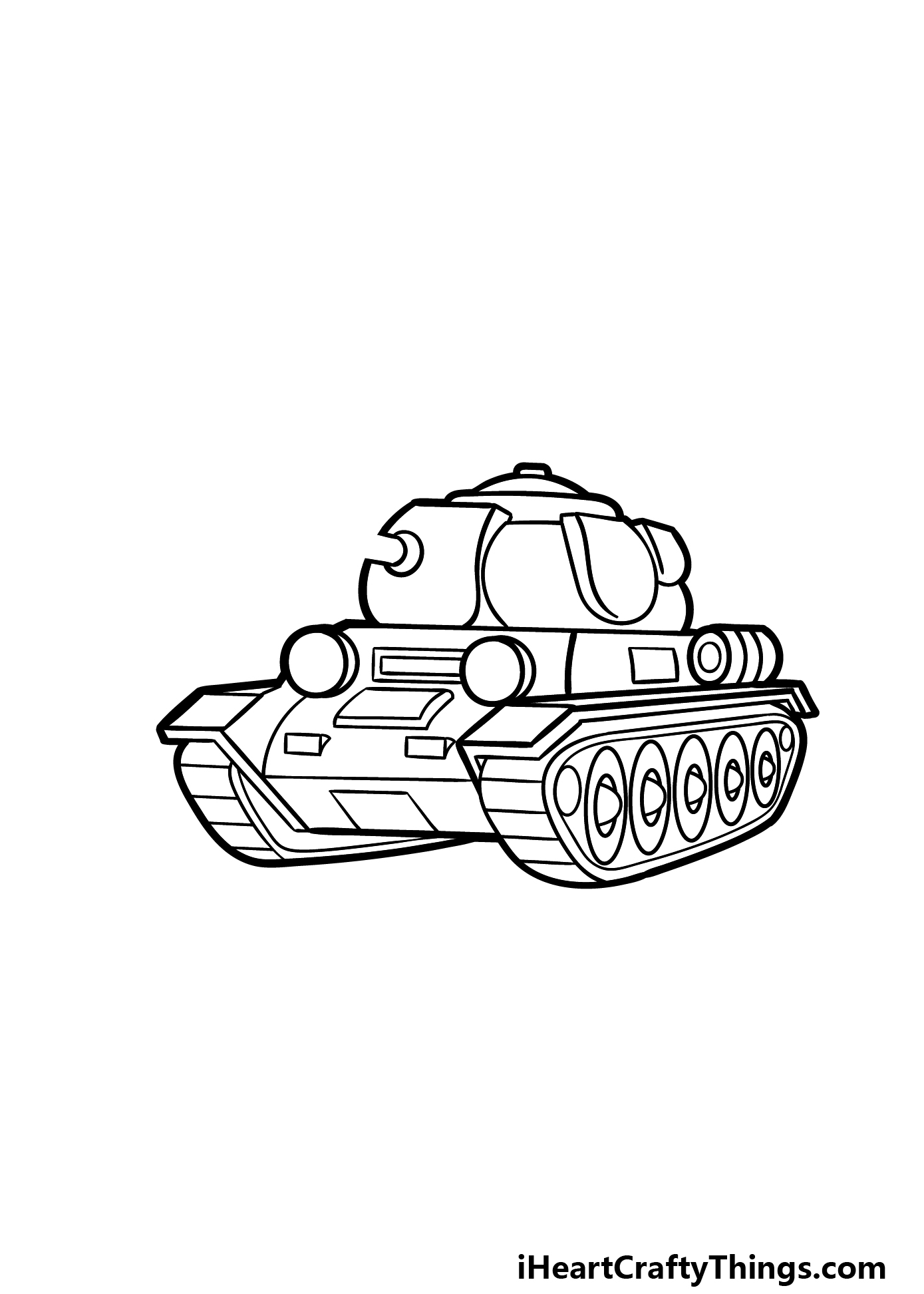 how to draw a cartoon tank step 6