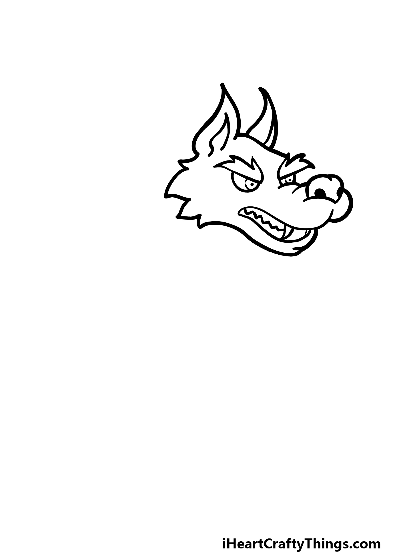 how to draw a cartoon werewolf step 2