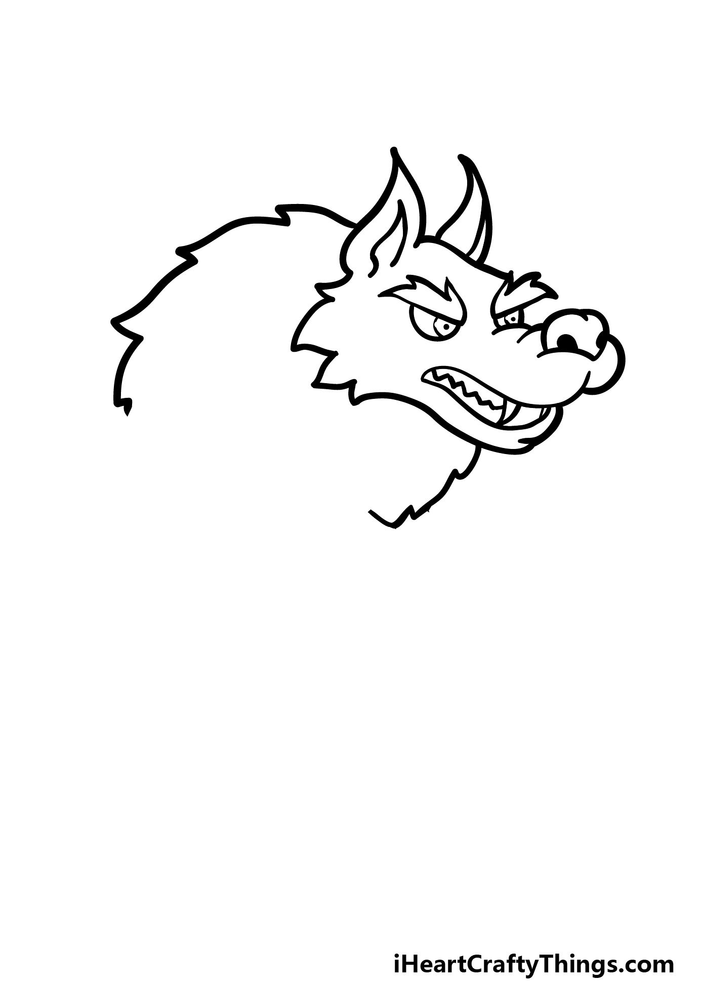 how to draw a cartoon werewolf step 4