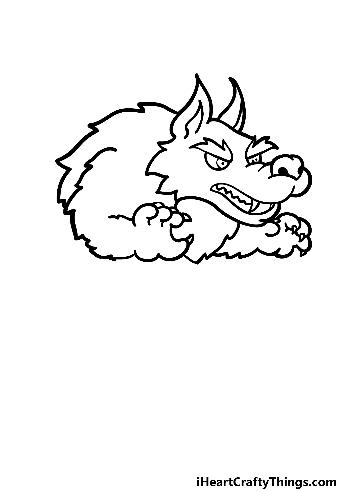 how to draw a cartoon werewolf step 5