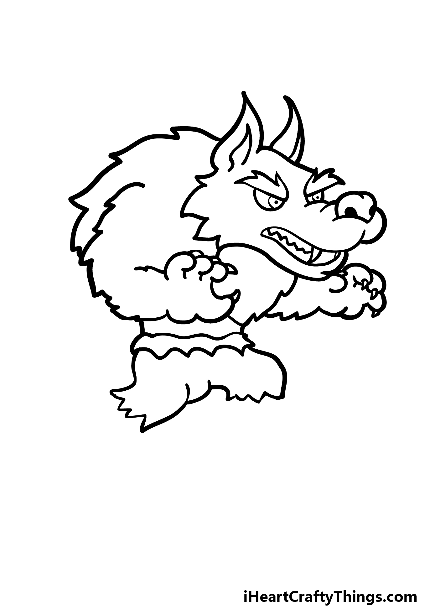 how to draw a cartoon werewolf step 7