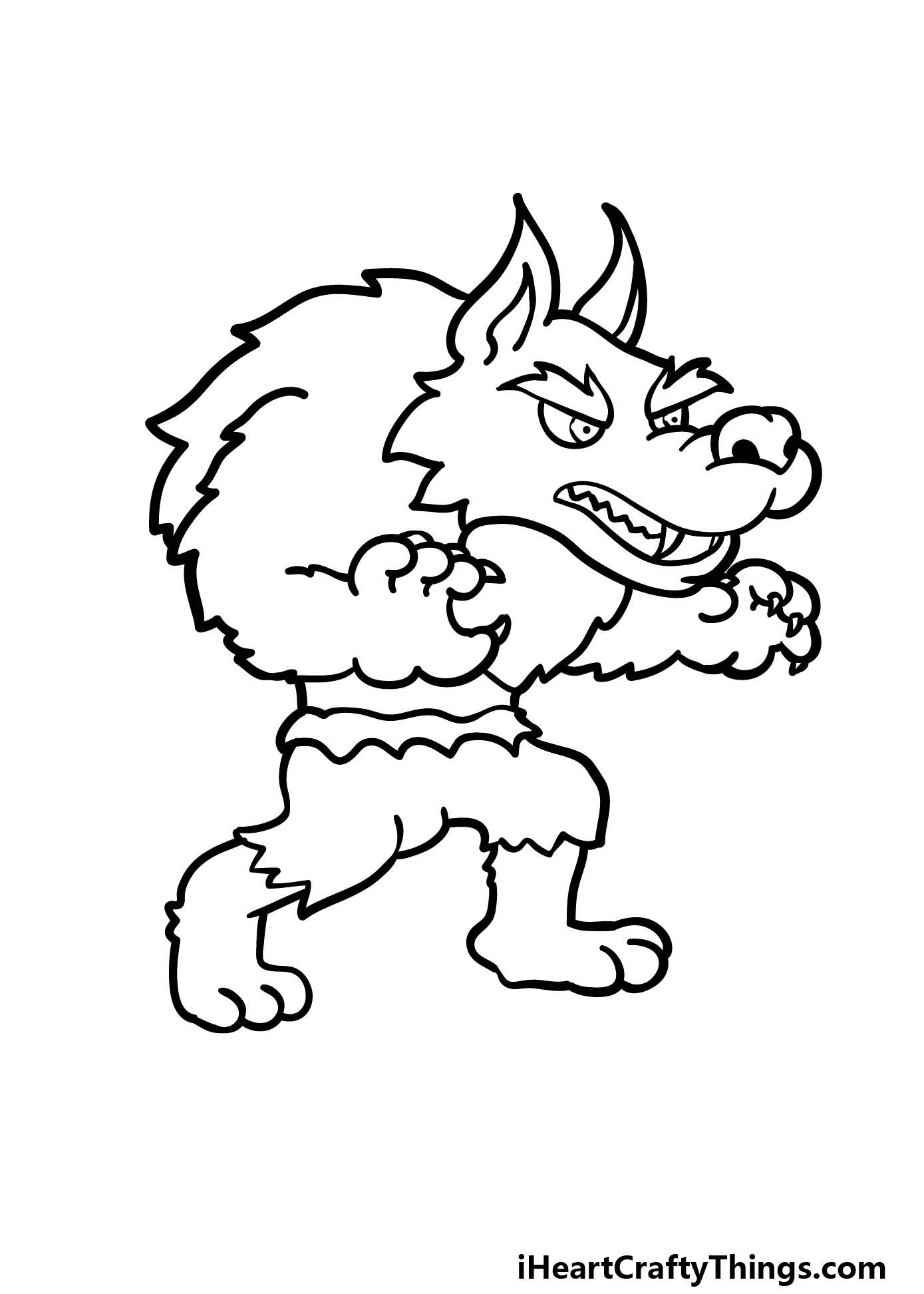 how to draw a cartoon werewolf step 8