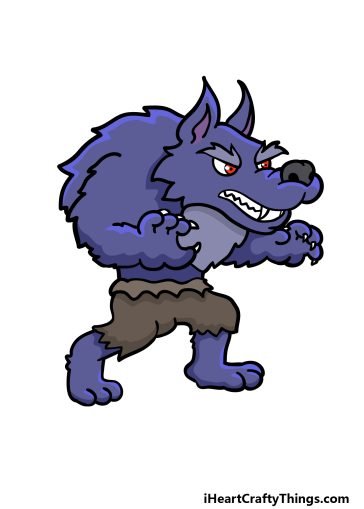 how to draw a cartoon werewolf step 9