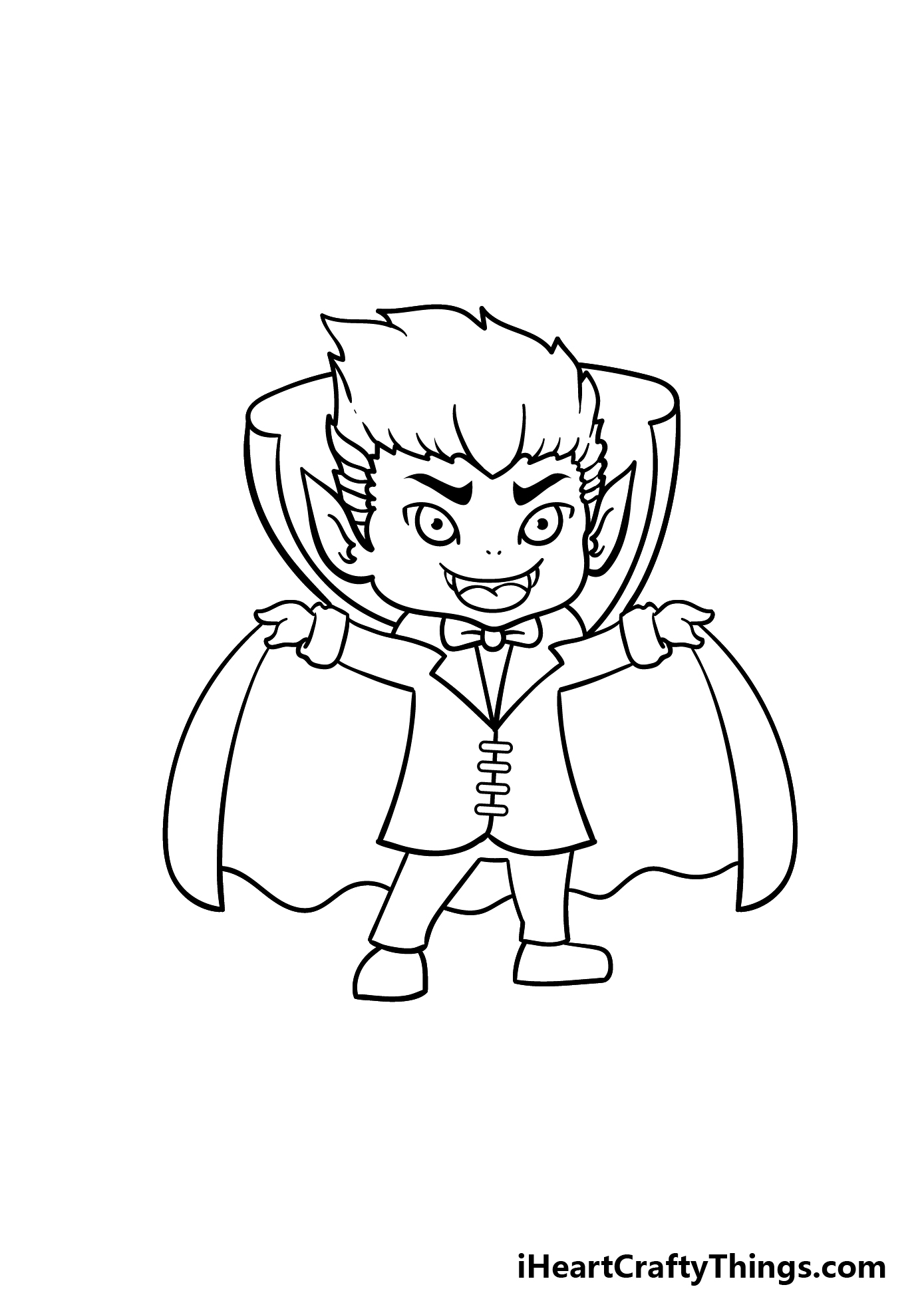 cartoon dracula black and white