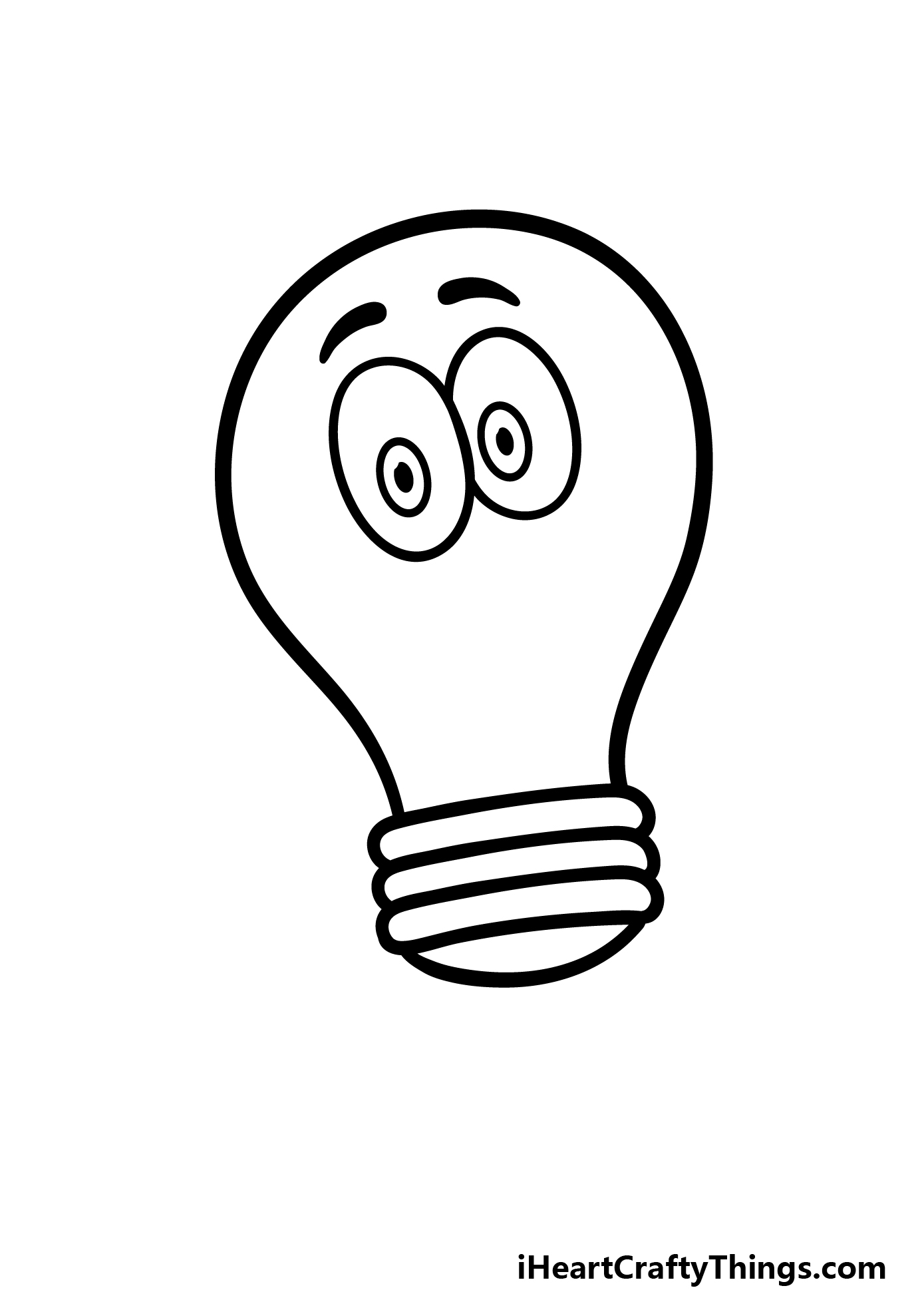 how to draw a cartoon Light Bulb step 6