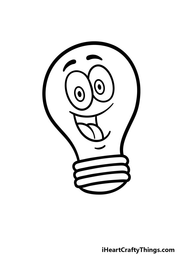 Cartoon Light Bulb Drawing - How To Draw A Cartoon Light Bulb Step By Step