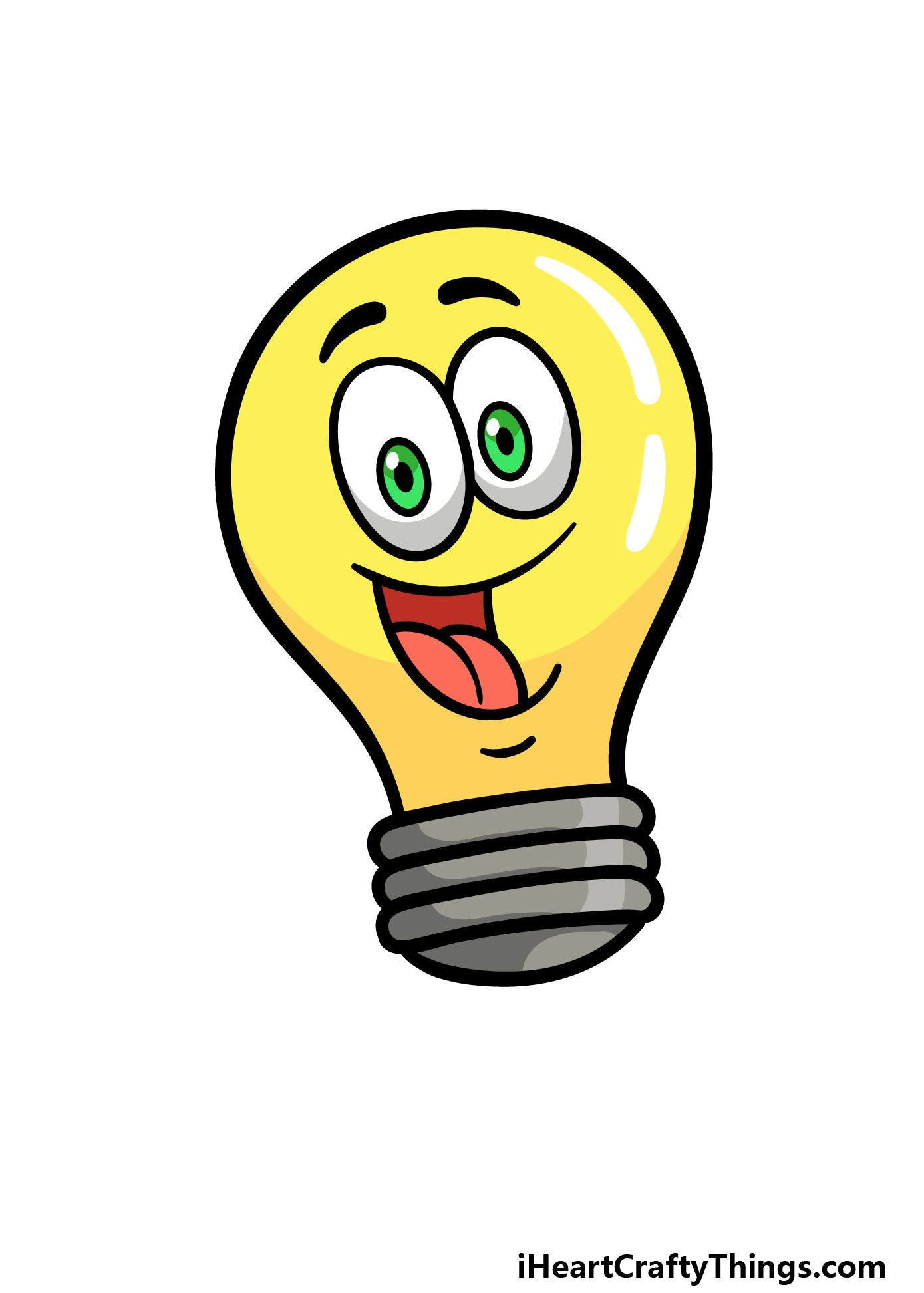 how to draw a cartoon Light Bulb step 8
