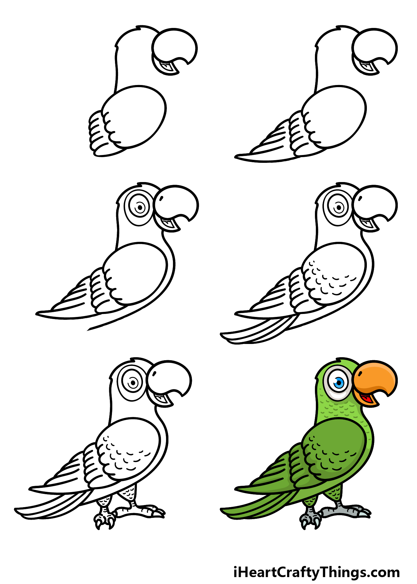 Top 138+ easy cute parrot drawing super hot - seven.edu.vn