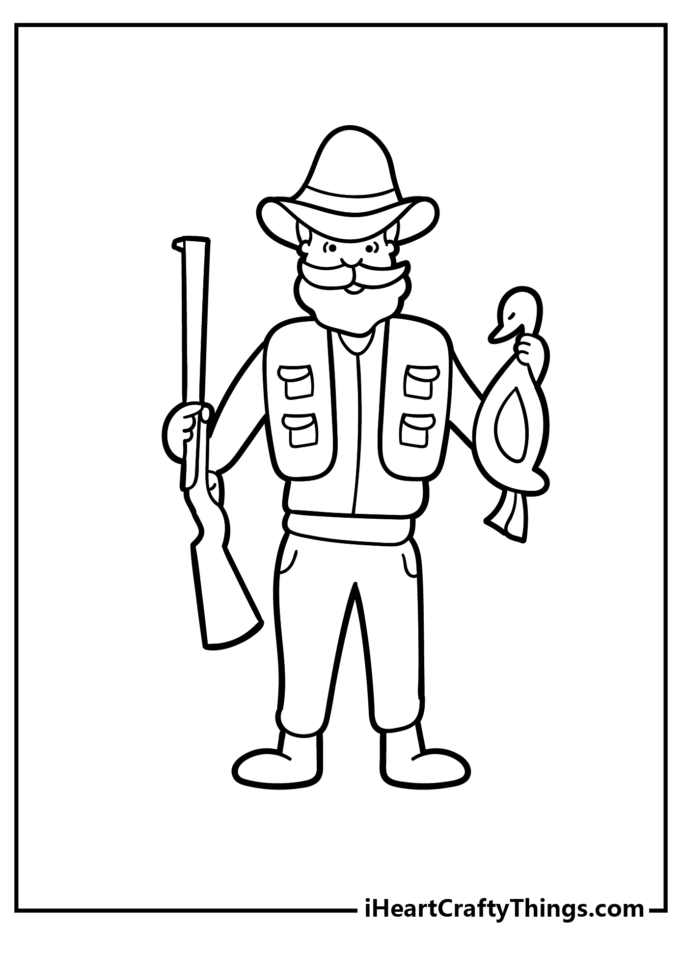 Hunting Coloring Sheet for children free download