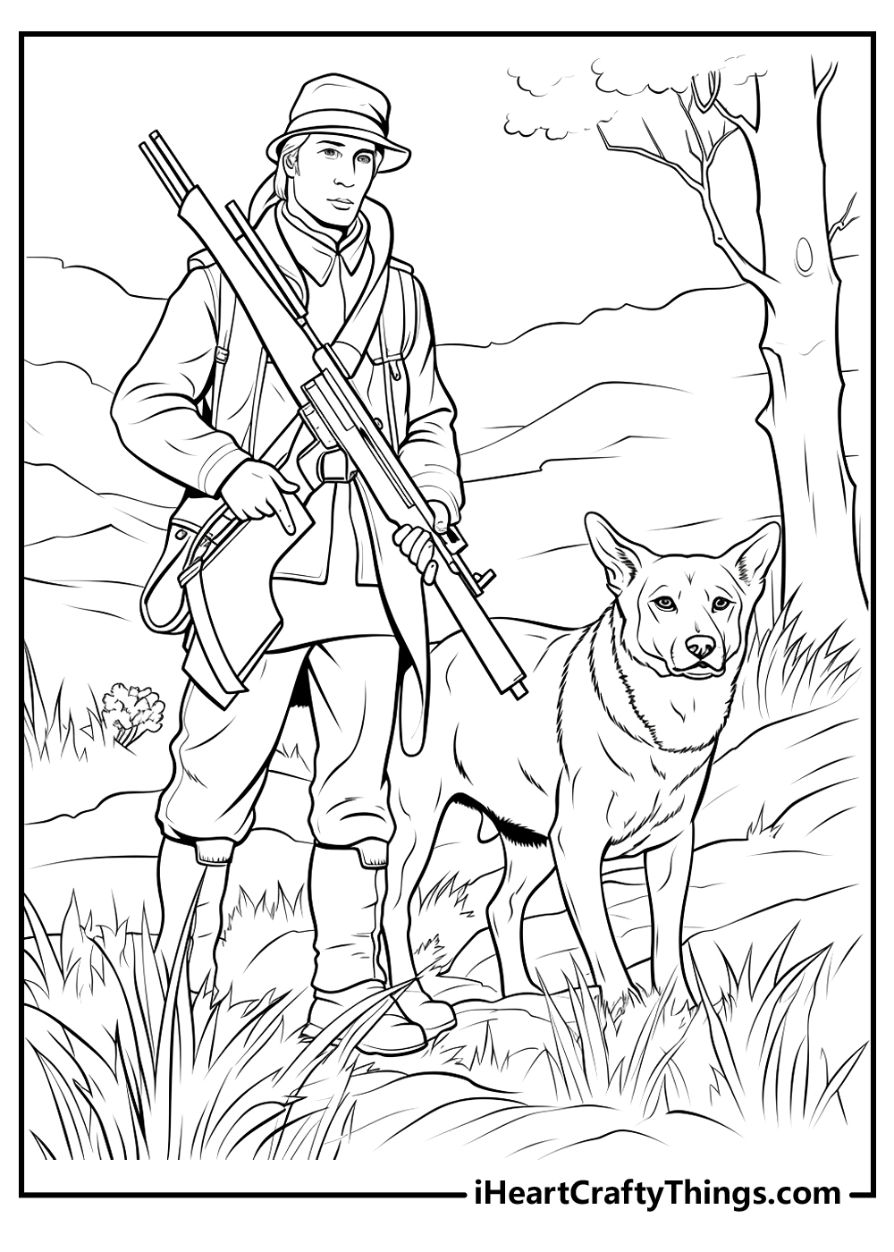 man hunting coloring pages