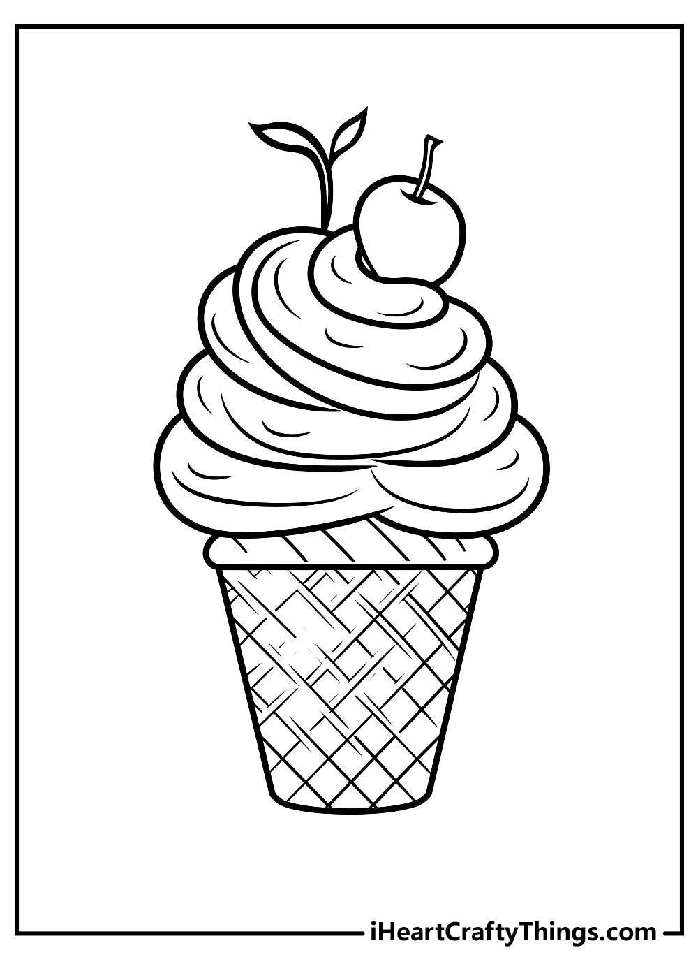black-and-white ice cream coloring pages