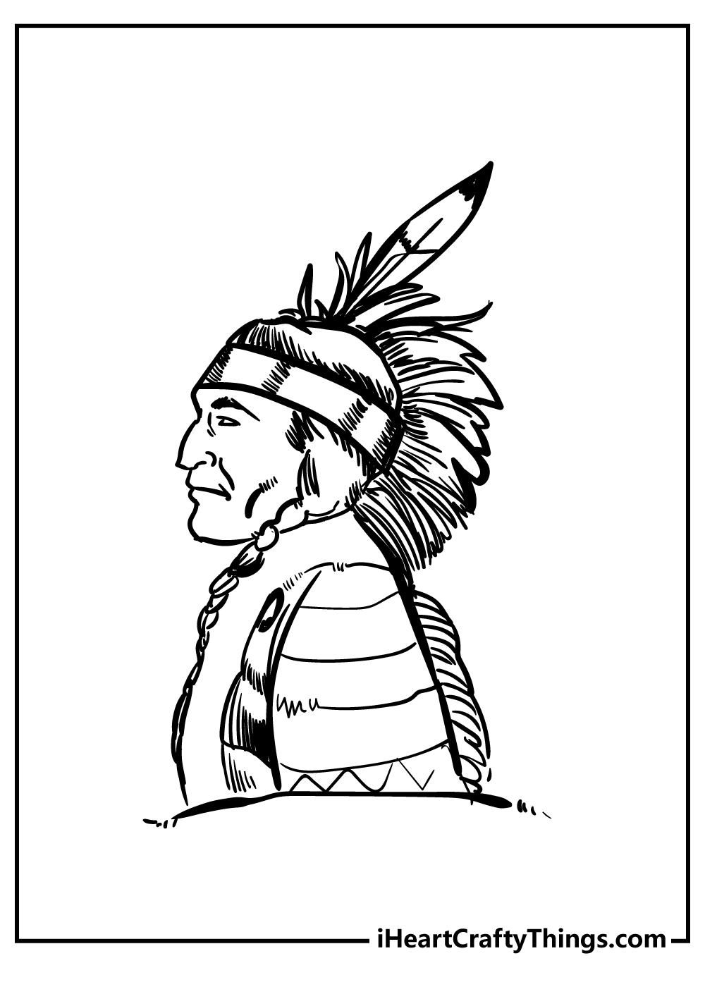 indian warrior coloring pages