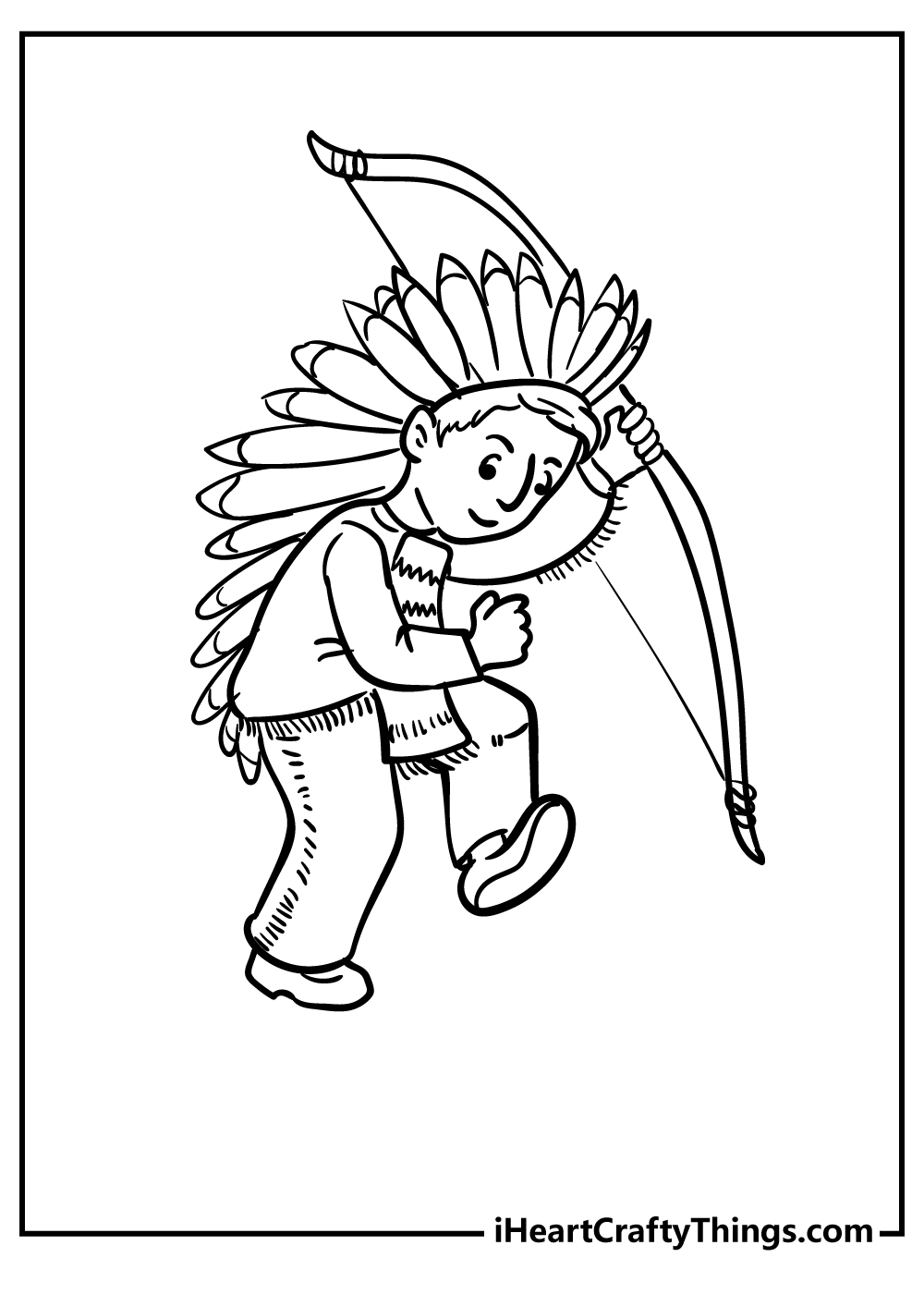 Native American Easy Coloring Pages