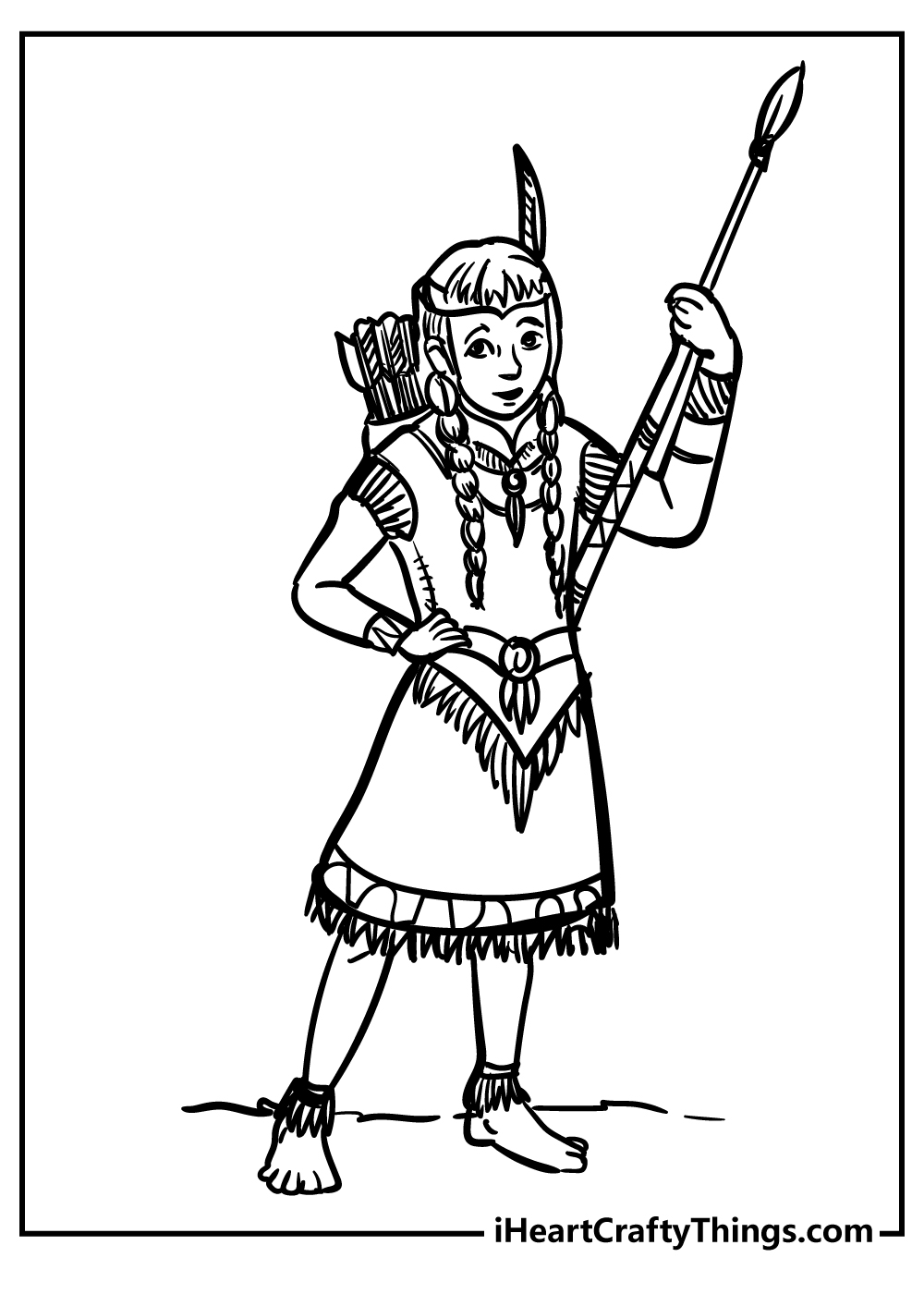 native american woman coloring page