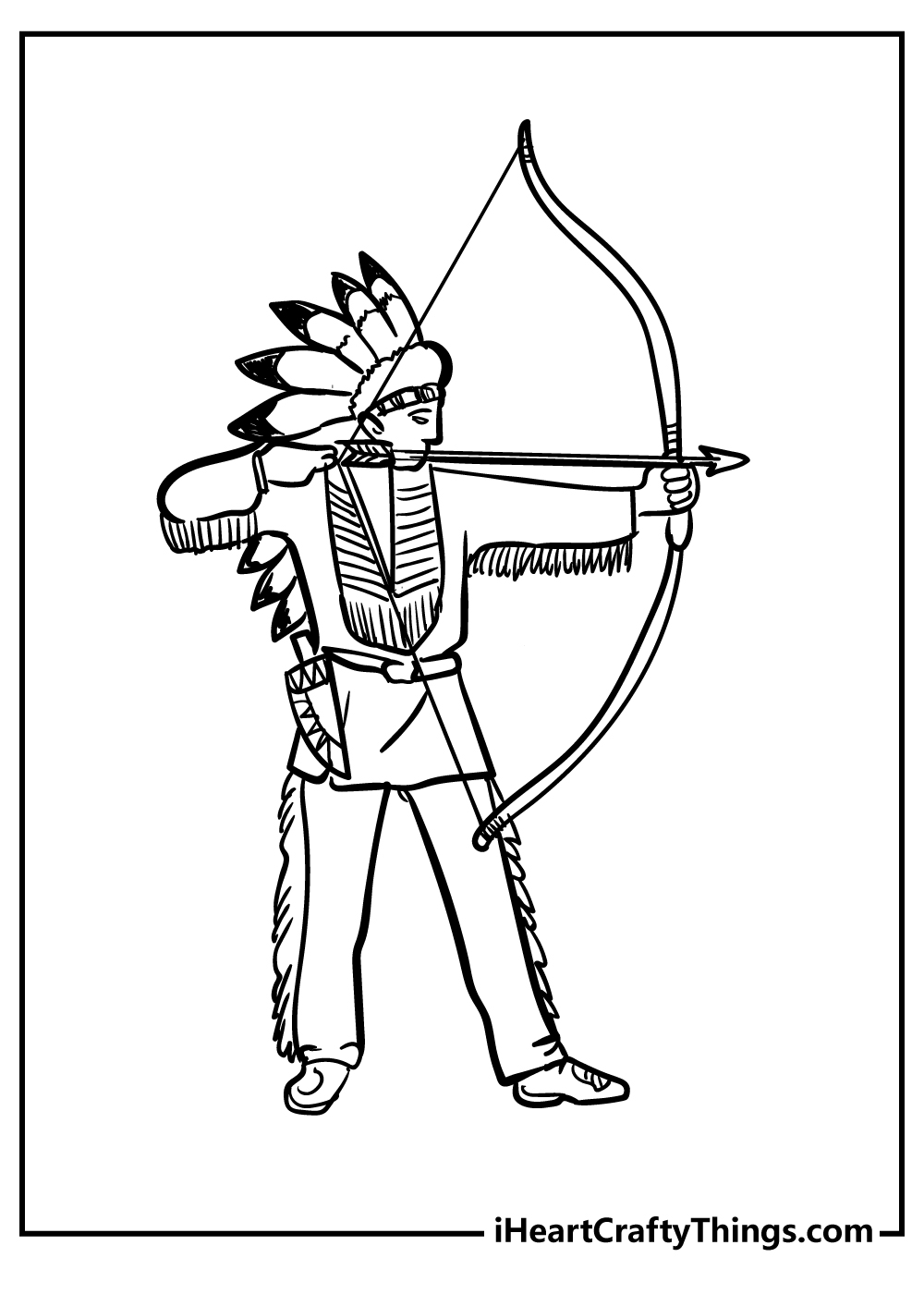 realistic indian coloring page