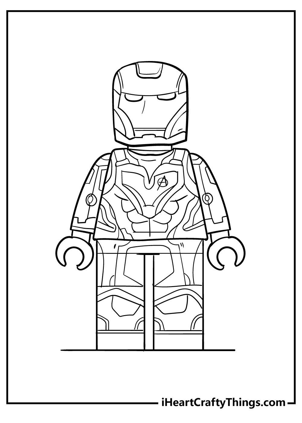 lego ironman coloring page