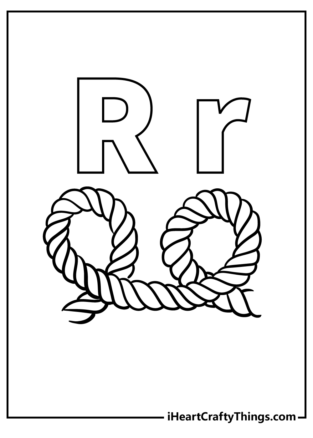 Letter R Coloring Pages for kids free download