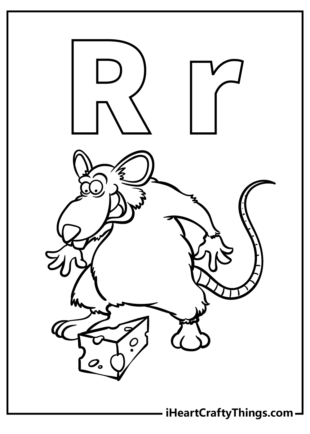 Letter R Easy Coloring Pages