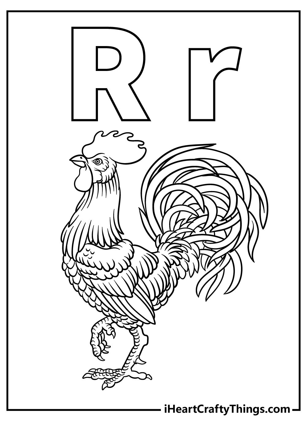 Letter R Coloring Book free printable