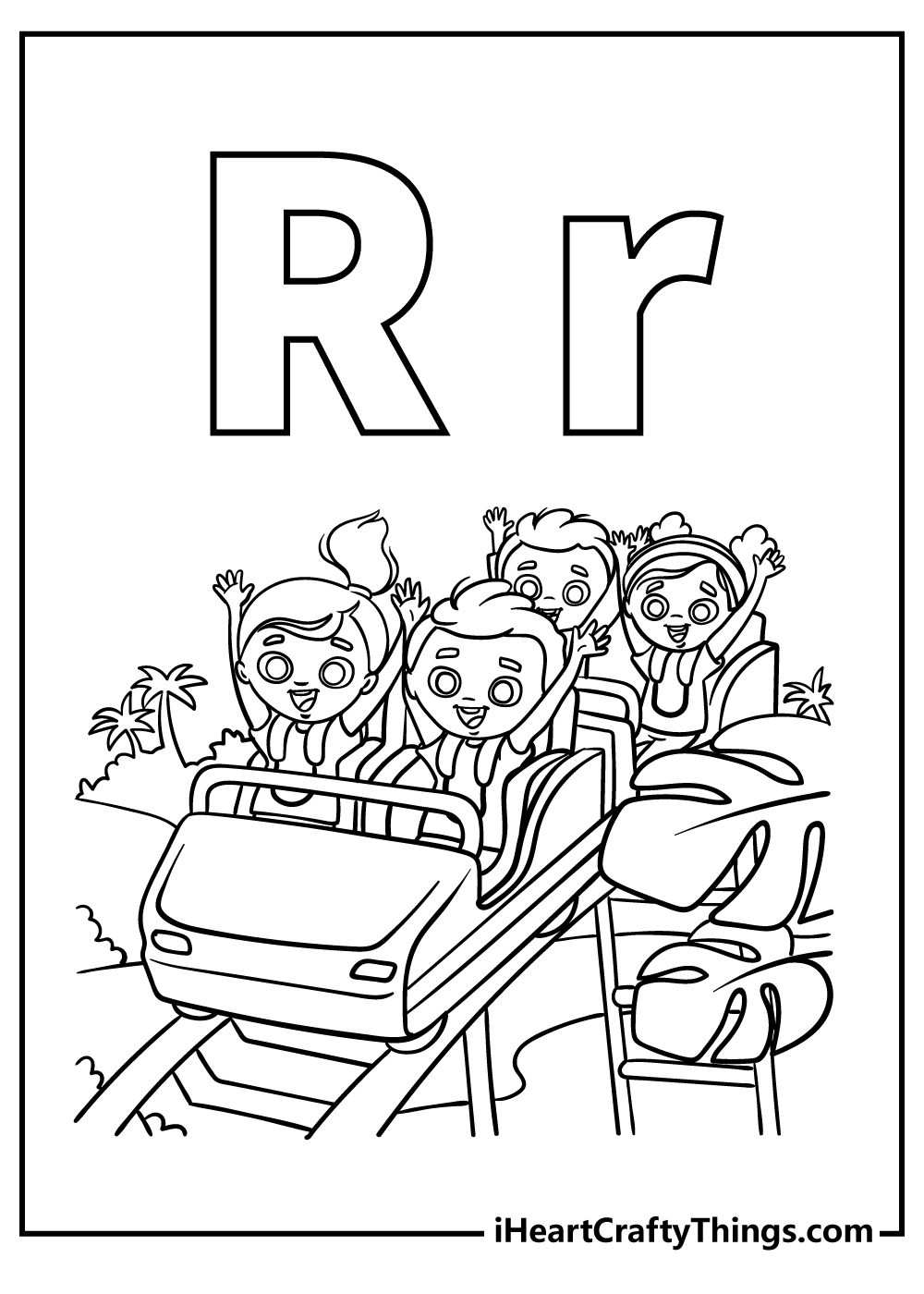Letter R Coloring Book for kids free printable