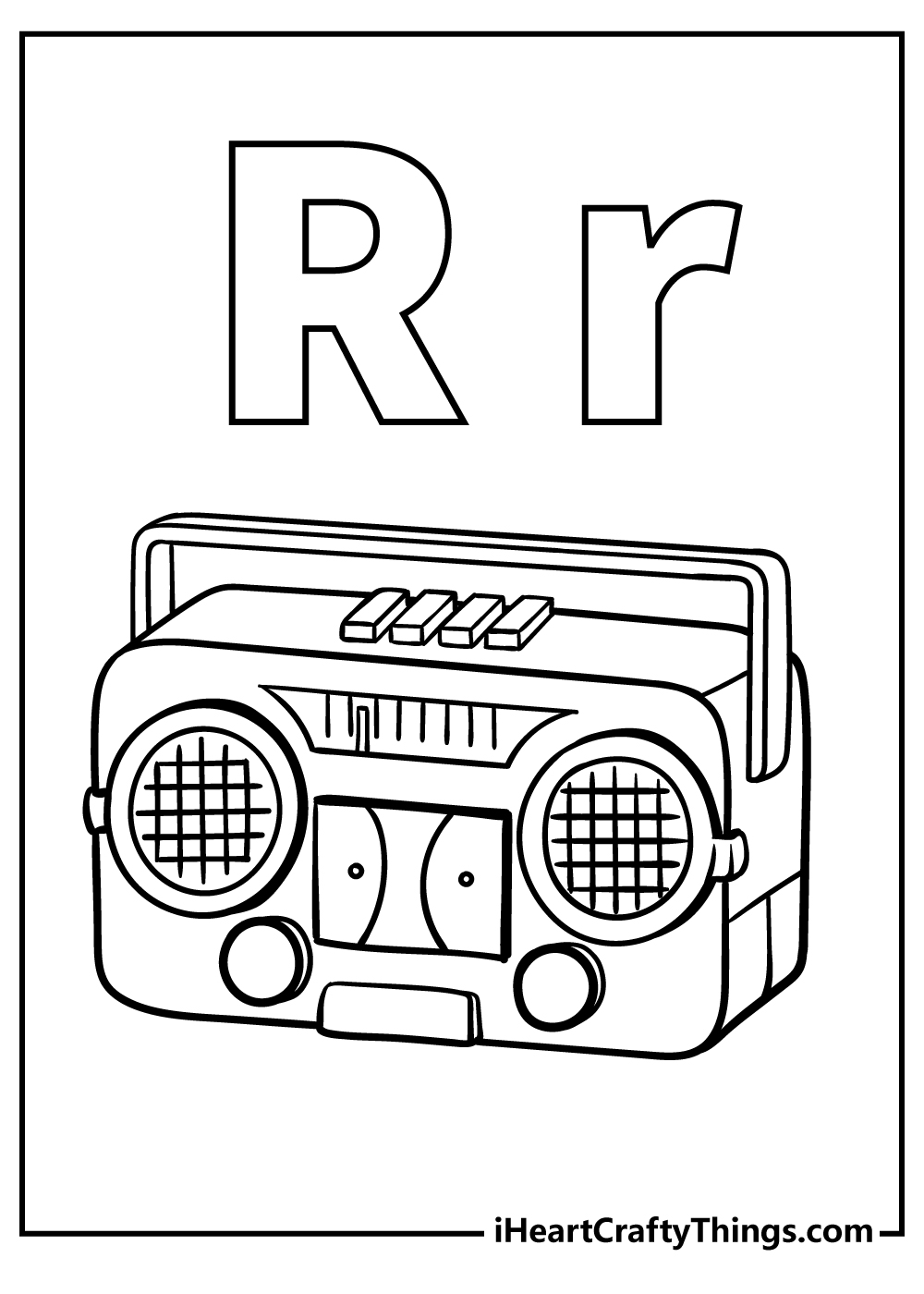 Letter R Coloring Sheet for children free download