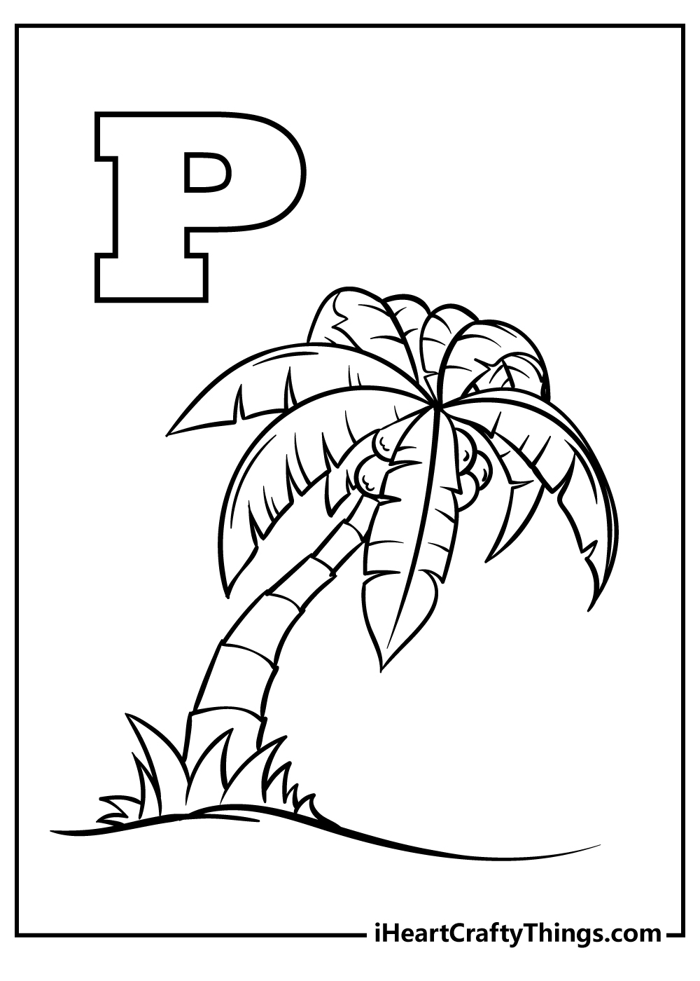 Letter P Coloring Pages for adults free printable