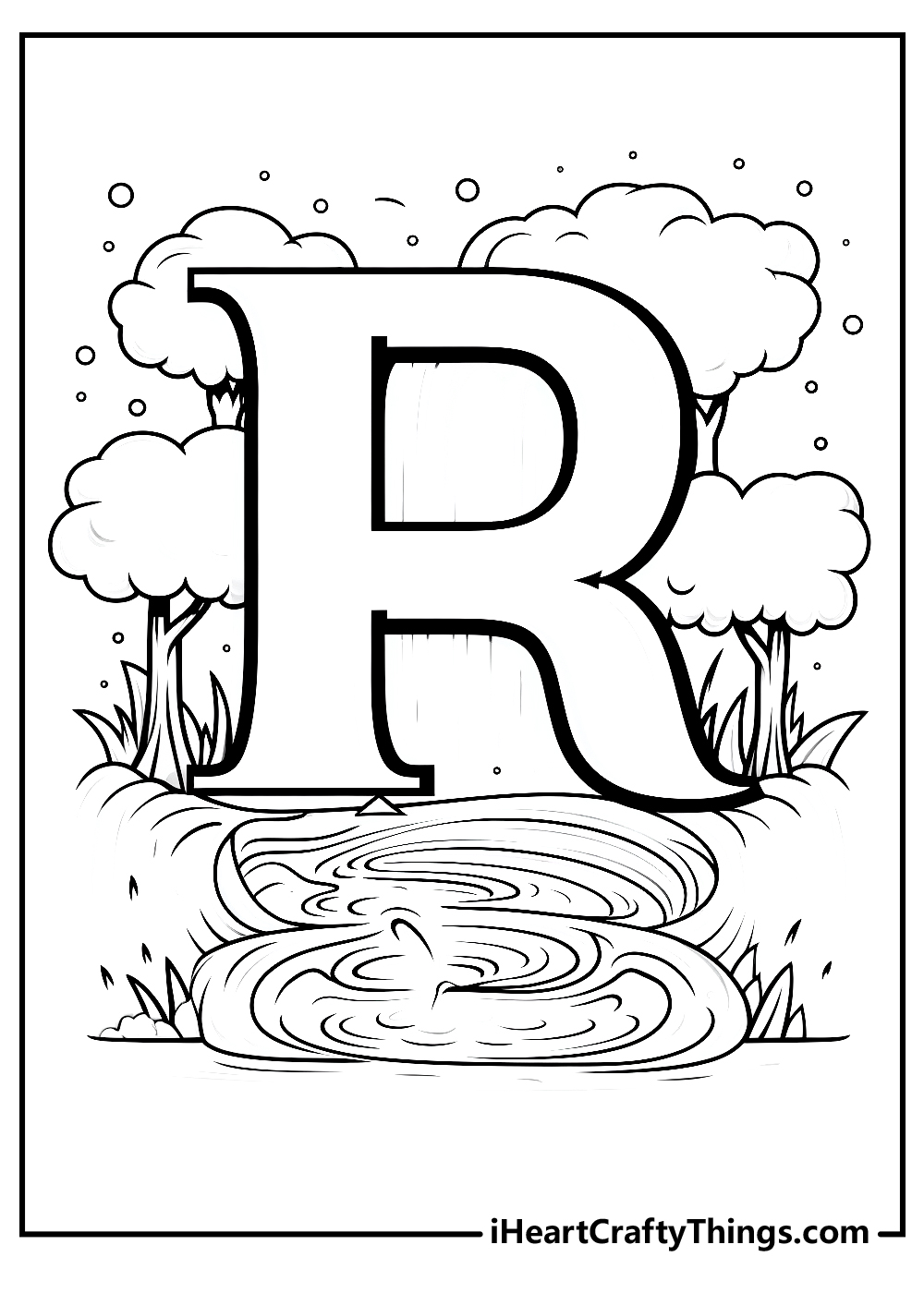 capital letter R coloring printable