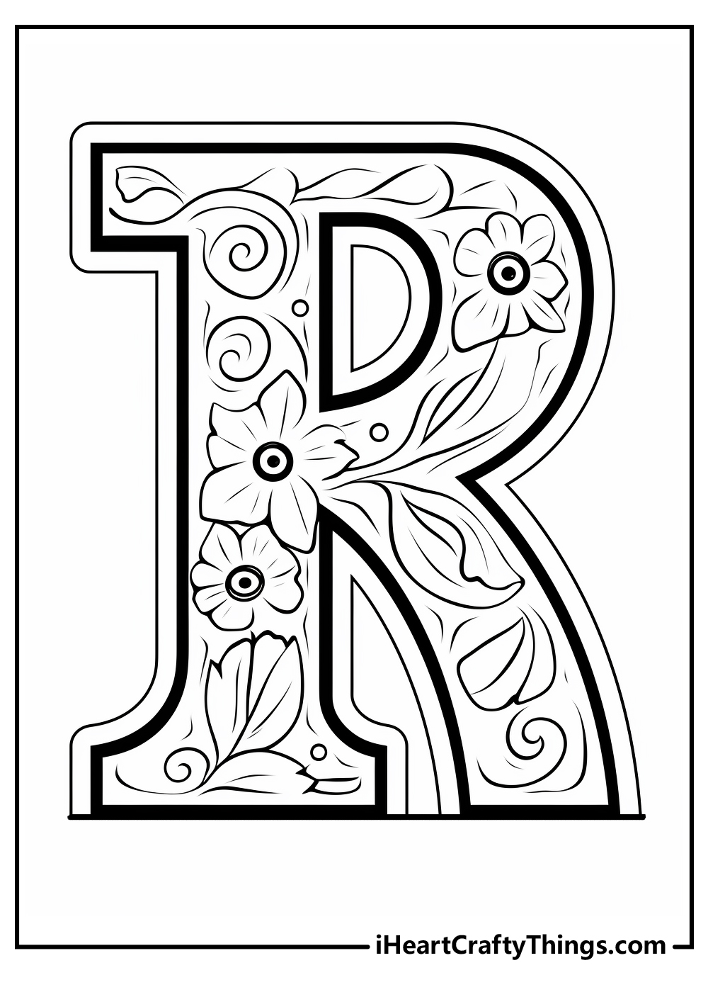 letter R coloring sheet