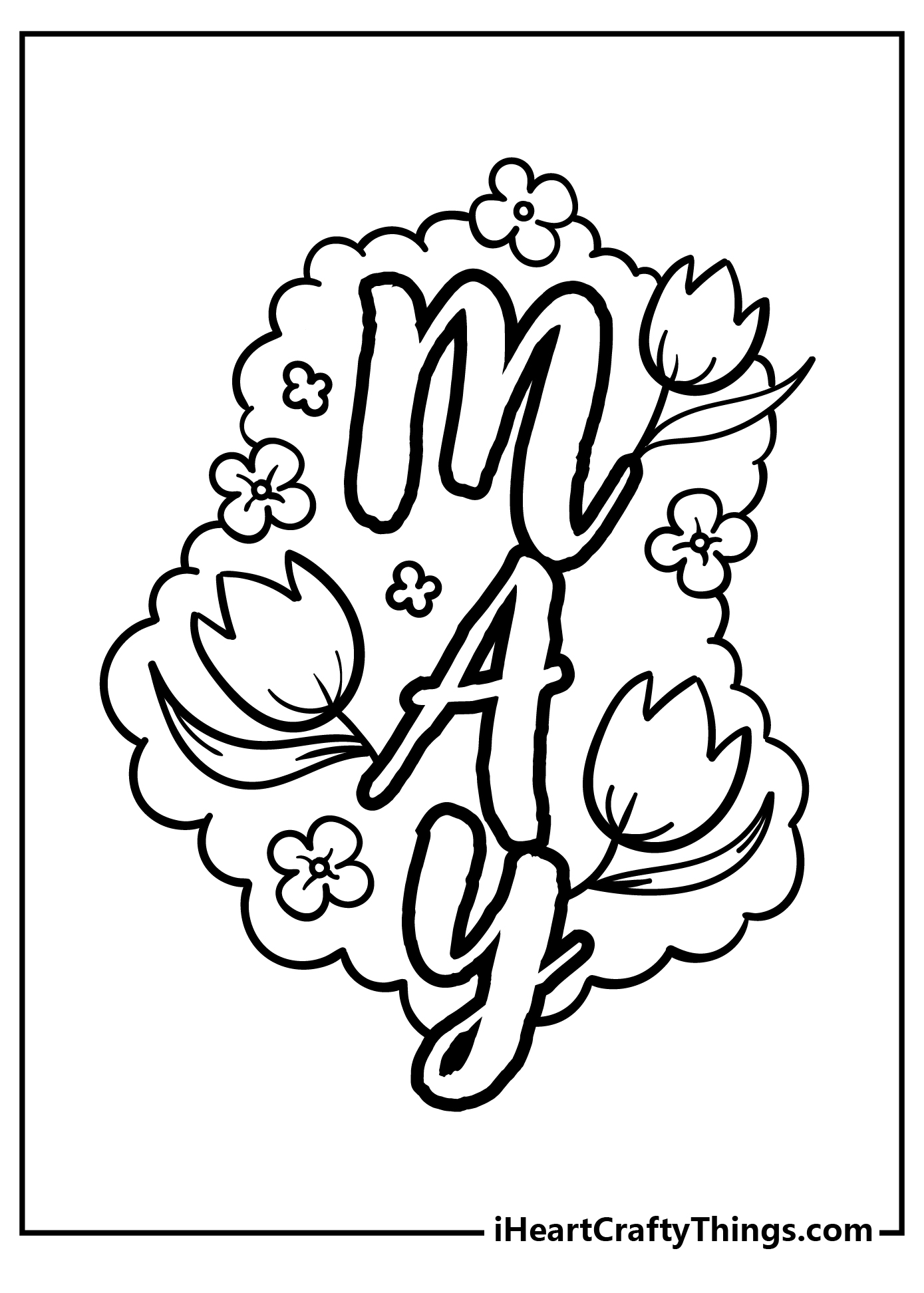 May Coloring Sheet for children free download