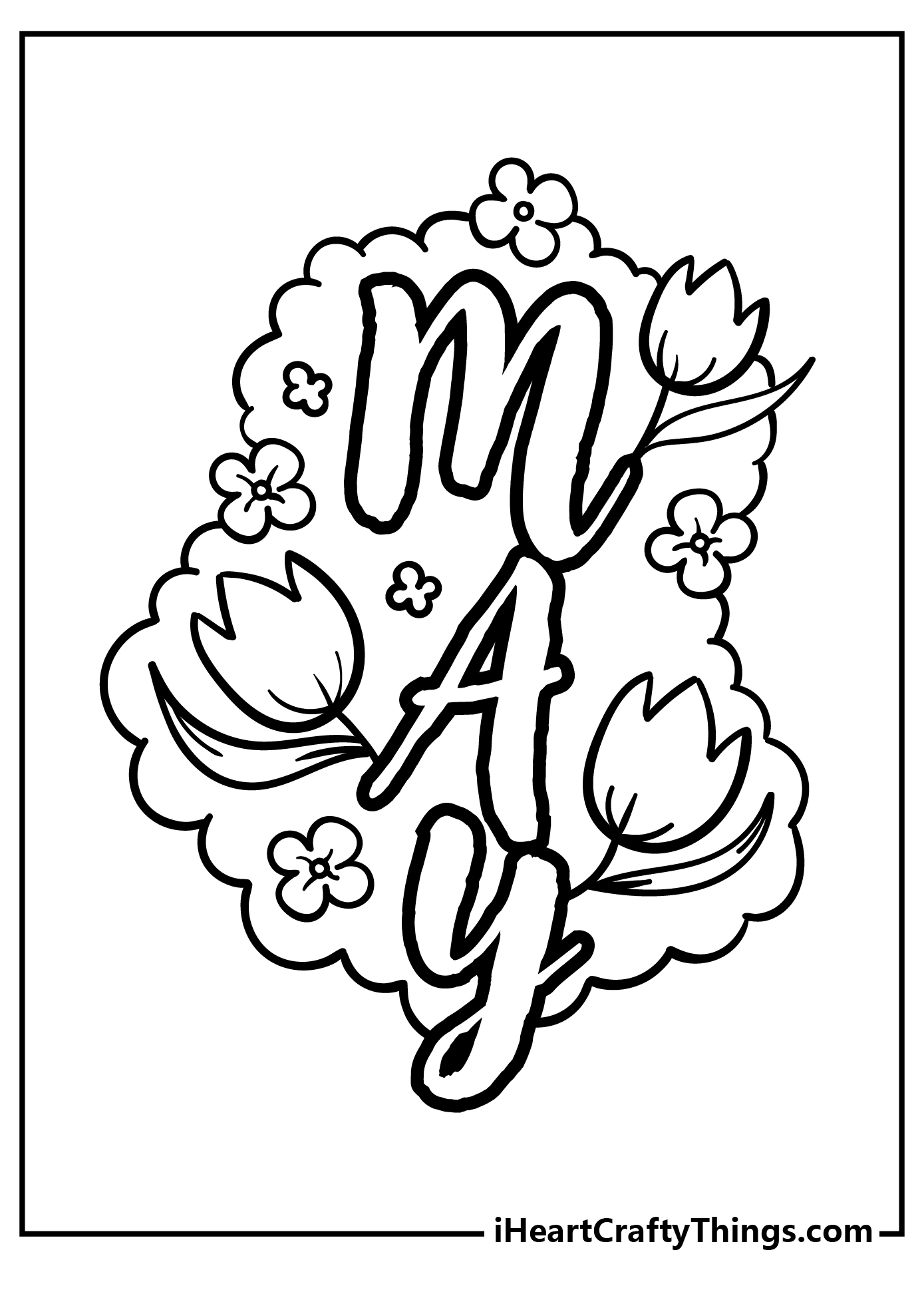 Free Printable May Coloring Page - Made with HAPPY For Kids