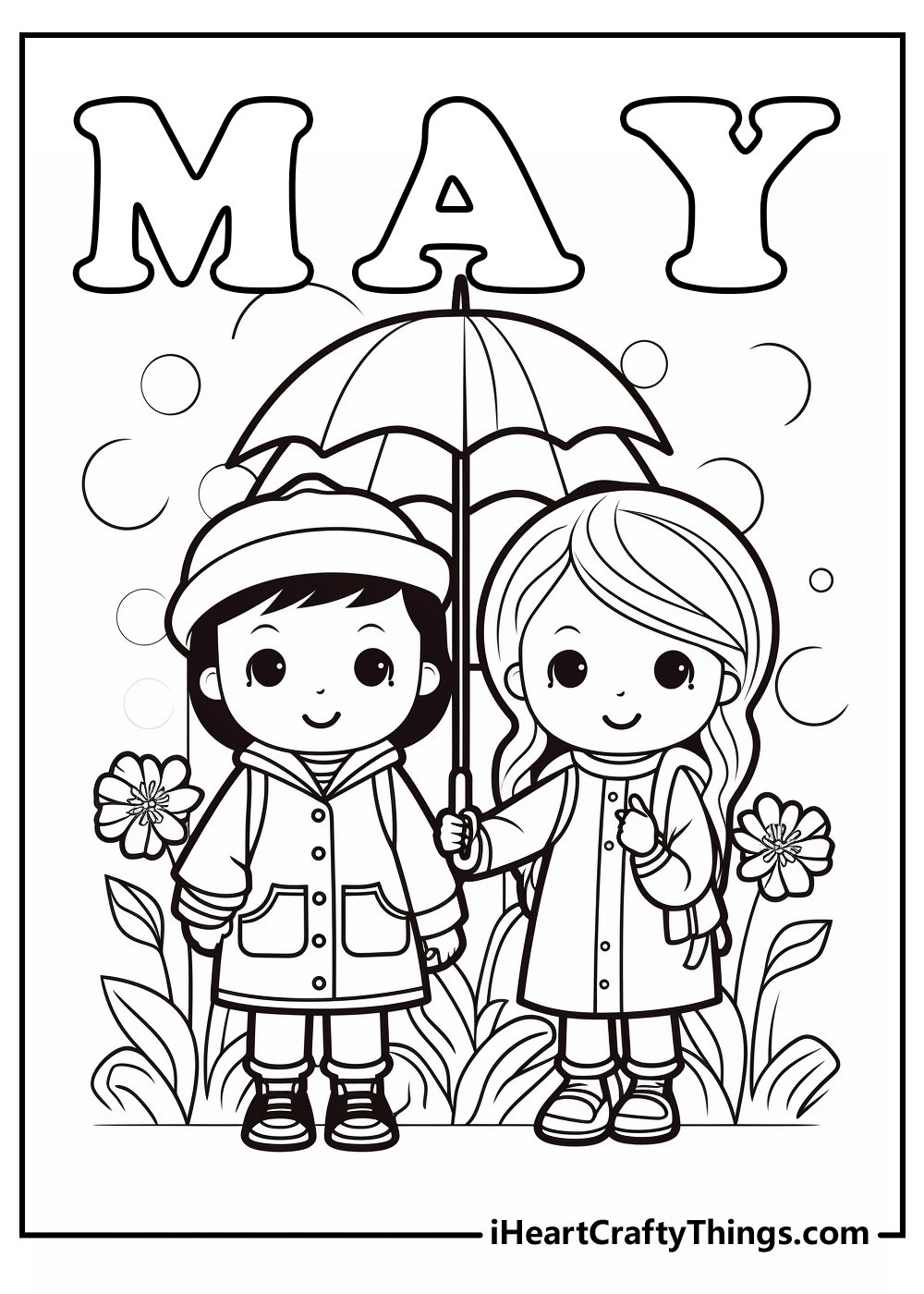 black-and-white may coloring printable
