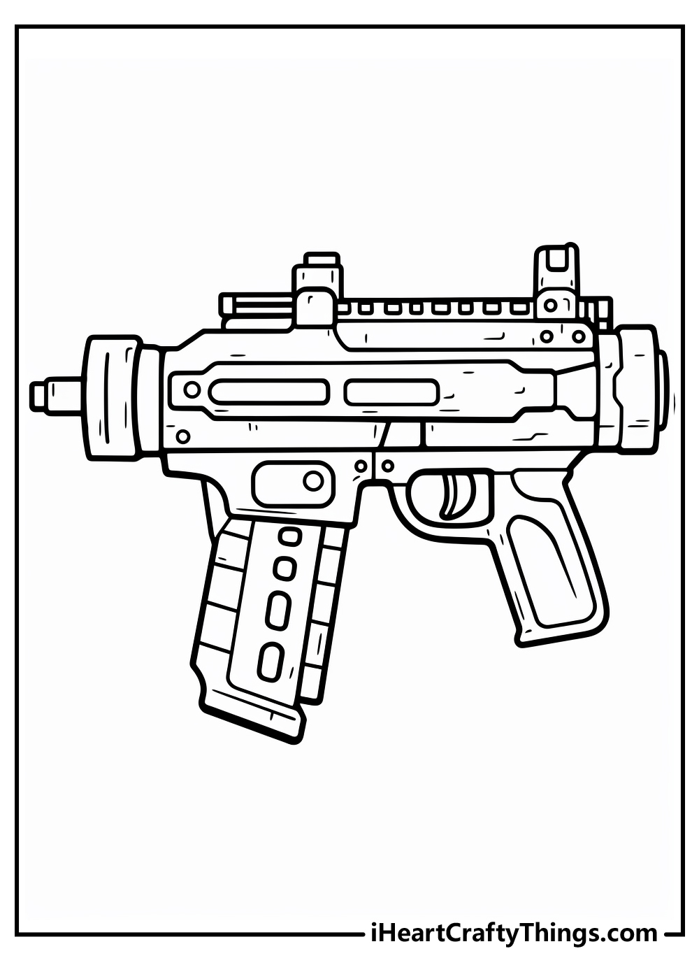 nerf gun coloring printable